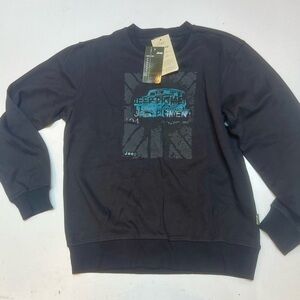 Jeep Black Crewneck Sweater with Blue Graphic